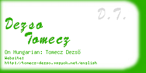dezso tomecz business card