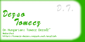 dezso tomecz business card